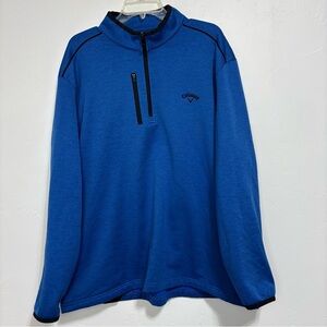 Callaway Men's 1/4 Quarter Zip Blue Pullover Sweatshirt Jacket Men's XXL 2XL